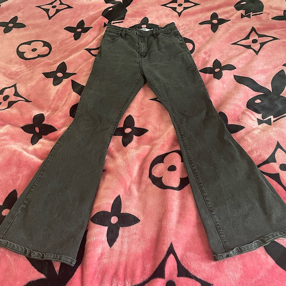 Refuge Denim Black Flare Jeans